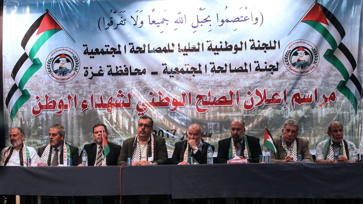 Dirigentes de Hamás en un acto el pasado jueves