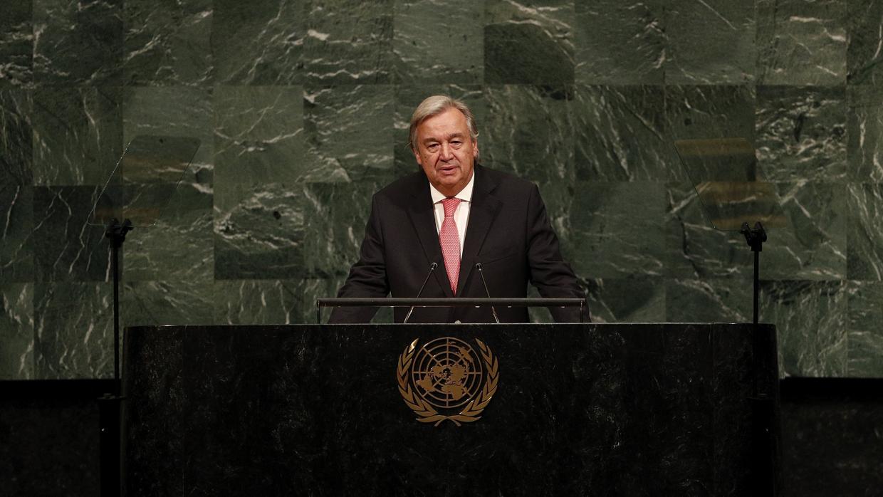 El secretario general de la ONU, António Guterres, en la Asamble General