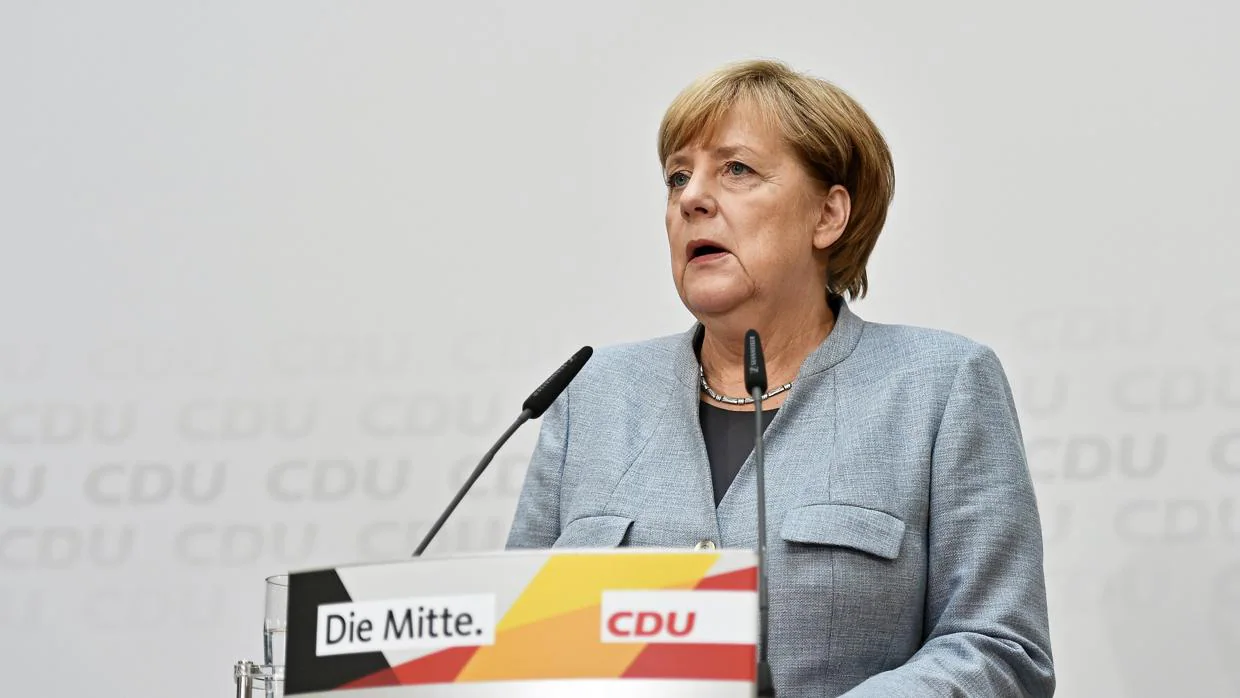 La canciller alemana, Angela Merkel, tras darse a conocer los resultados de las elecciones