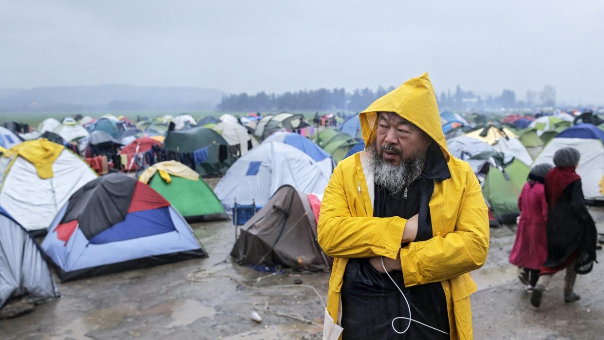 Refugiados en la frontera de Grecia con Macedonia en 2016