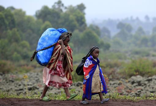 Niños desplazados en RDC