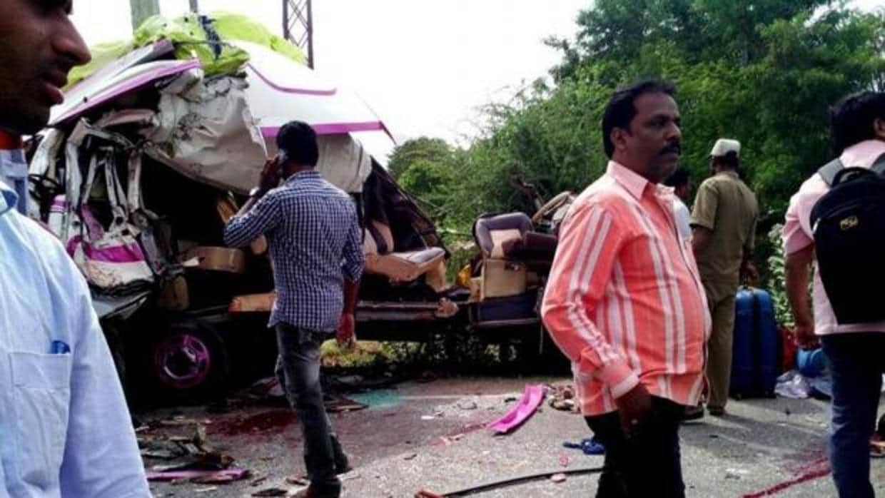 Accidente de autobús en la India el pasado agosto