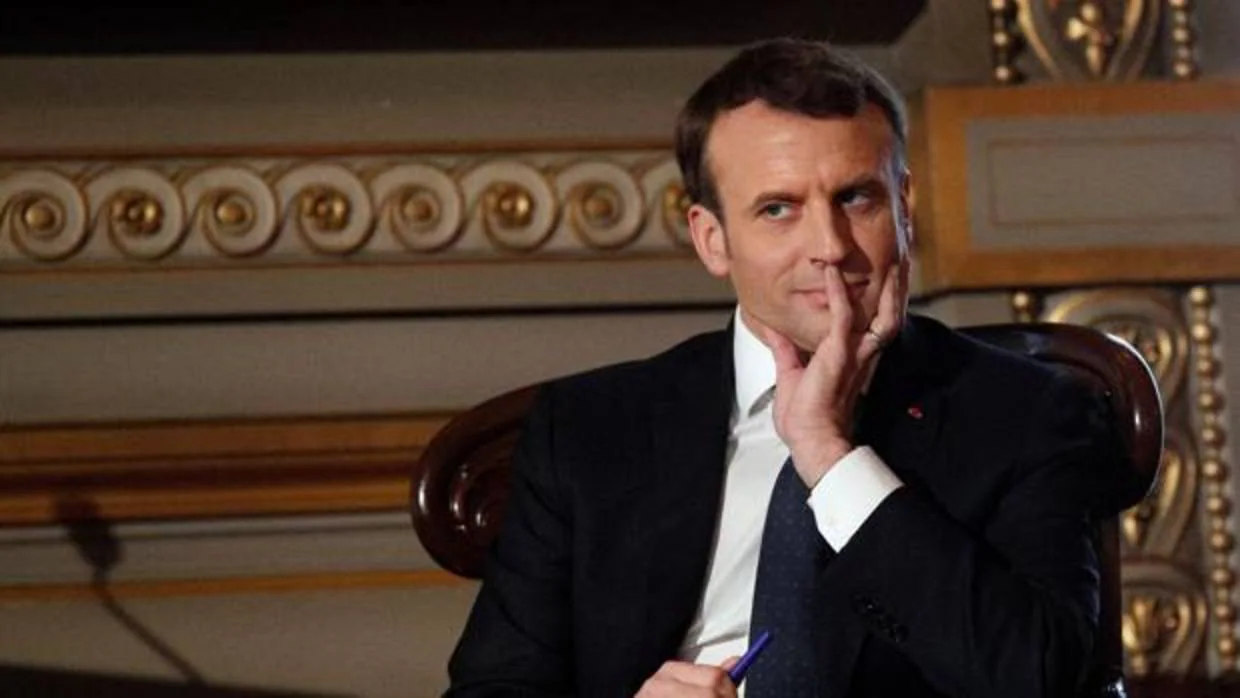 El presidente Emmanuel Macron durante un acto público