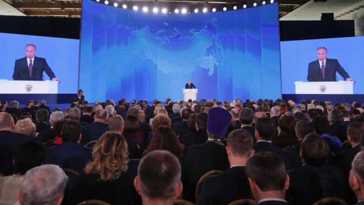Valdimir Putin en su anuncio sobre armas nucleares