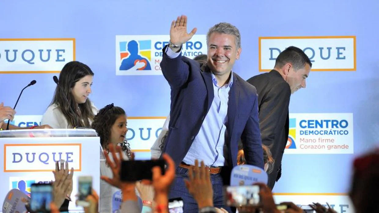 Iván Duque, candidato a la presidencia de Colombia por Centro Democrático, tras conocerse los resultados de las legislativas del domingo