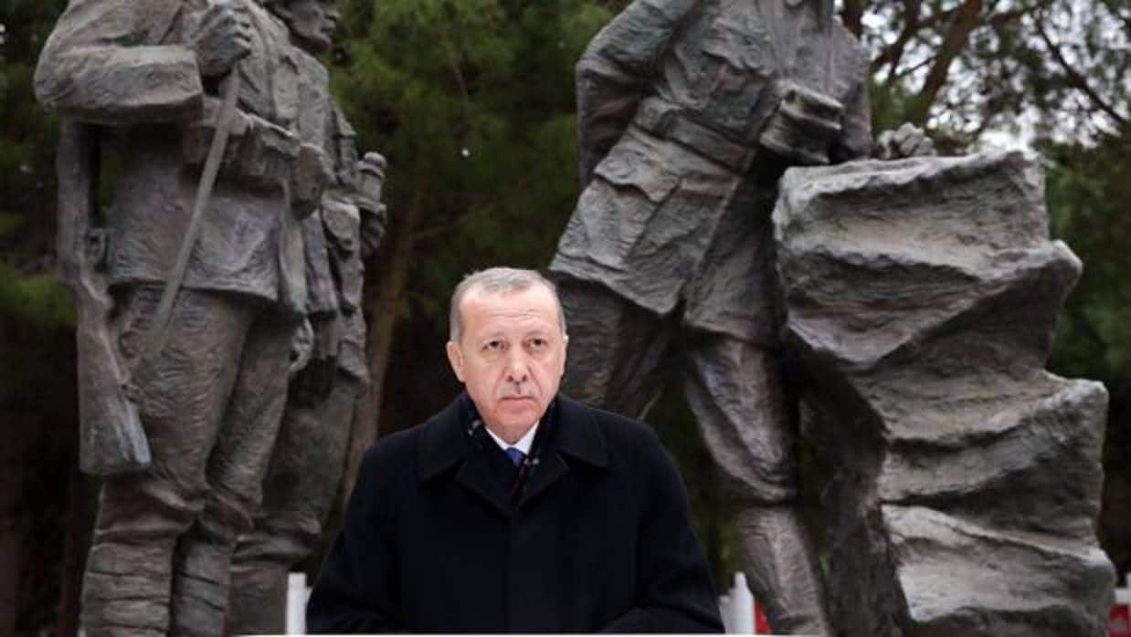 El presidente Erdogan, este domingo durante un acto en memoria de la victoria turca en la batalla de Gallipoli
