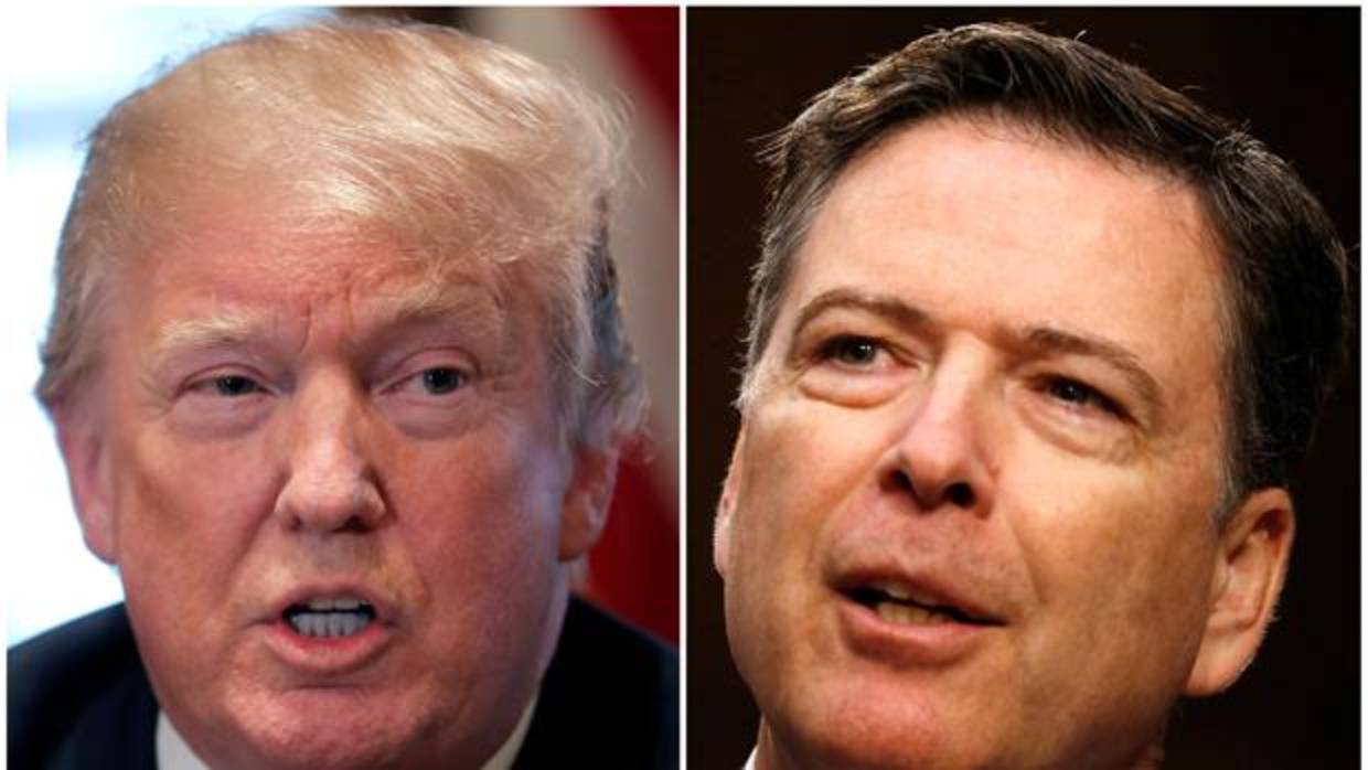 El presidente de EE,.UU., Donald Trump, y el exdirector del FBI, James Comey