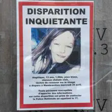 Cartel de búsqueda tras la desaparición de la menor en Francia