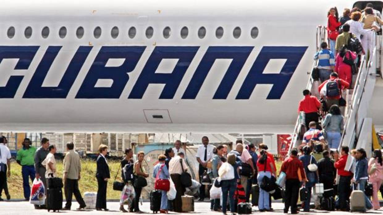 Un avión de la compañía Cubana de Aviación