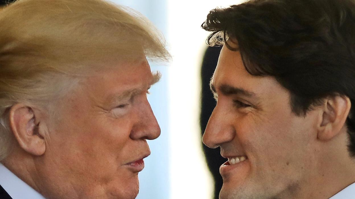 Donald Trump y Justin Trudeau, en la Casa Blanca en febrero de 2017