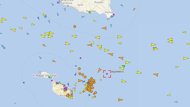 La ruta del barco Aquarius, en directo