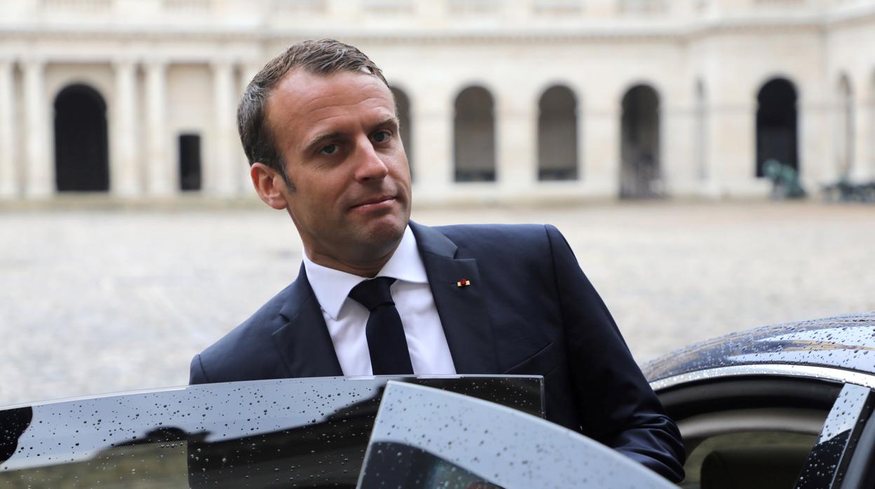 El prediente francés Emmnuel Macron en París