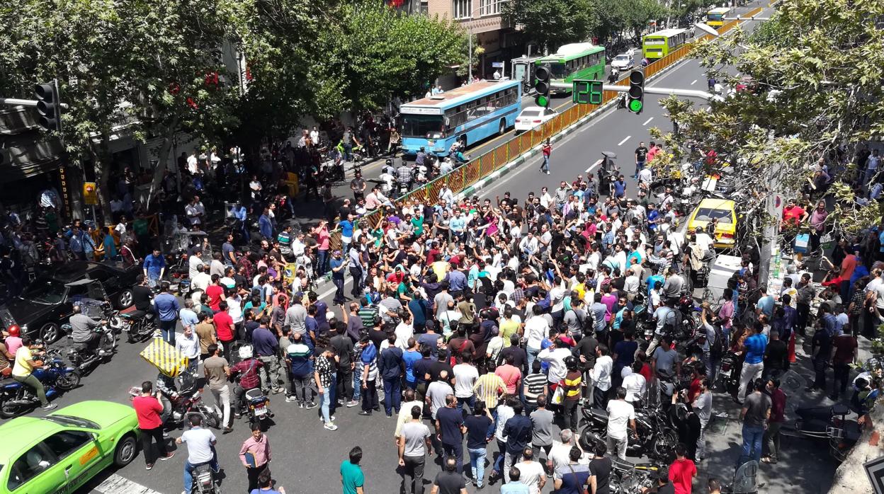 Protestas en el bazar de Teherán
