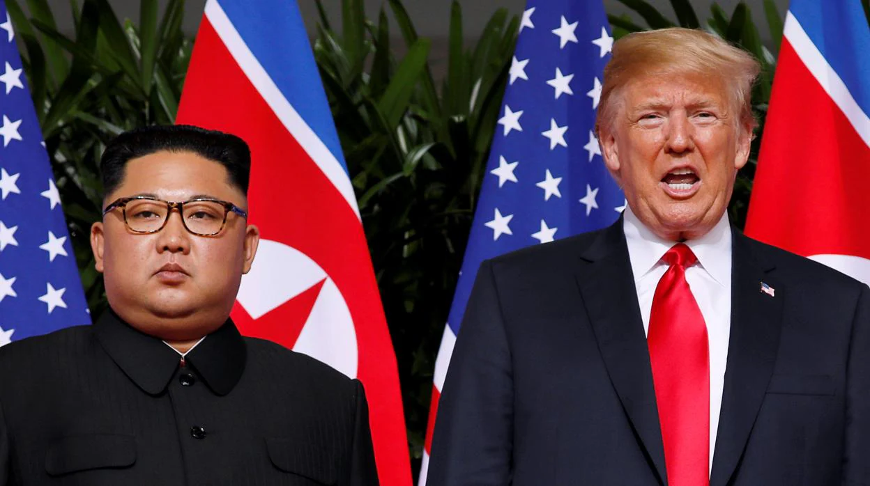 Kim Jong-un y Donald Trump durante la cumbre de Singapur