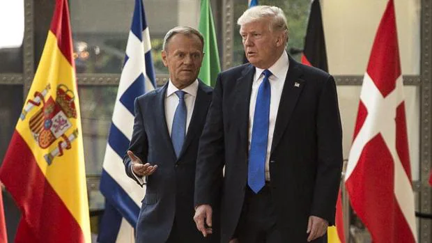 Tusk y Trump durante un encuentro en Bruselas en el año 2017