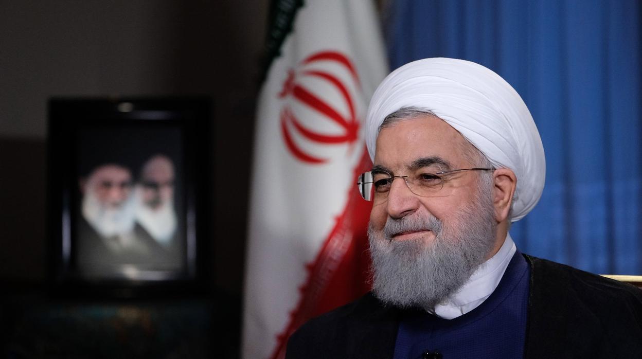 El presidente de Irán, Hasan Rohaní, durante una entrevista televisiva en Teherán