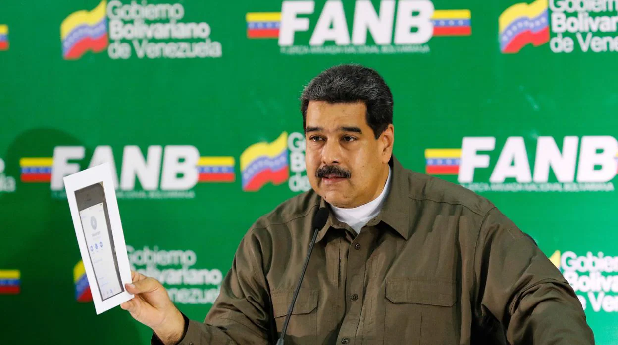 Nicolás Maduro durante un discurso televisado en el Palacio de Miraflores