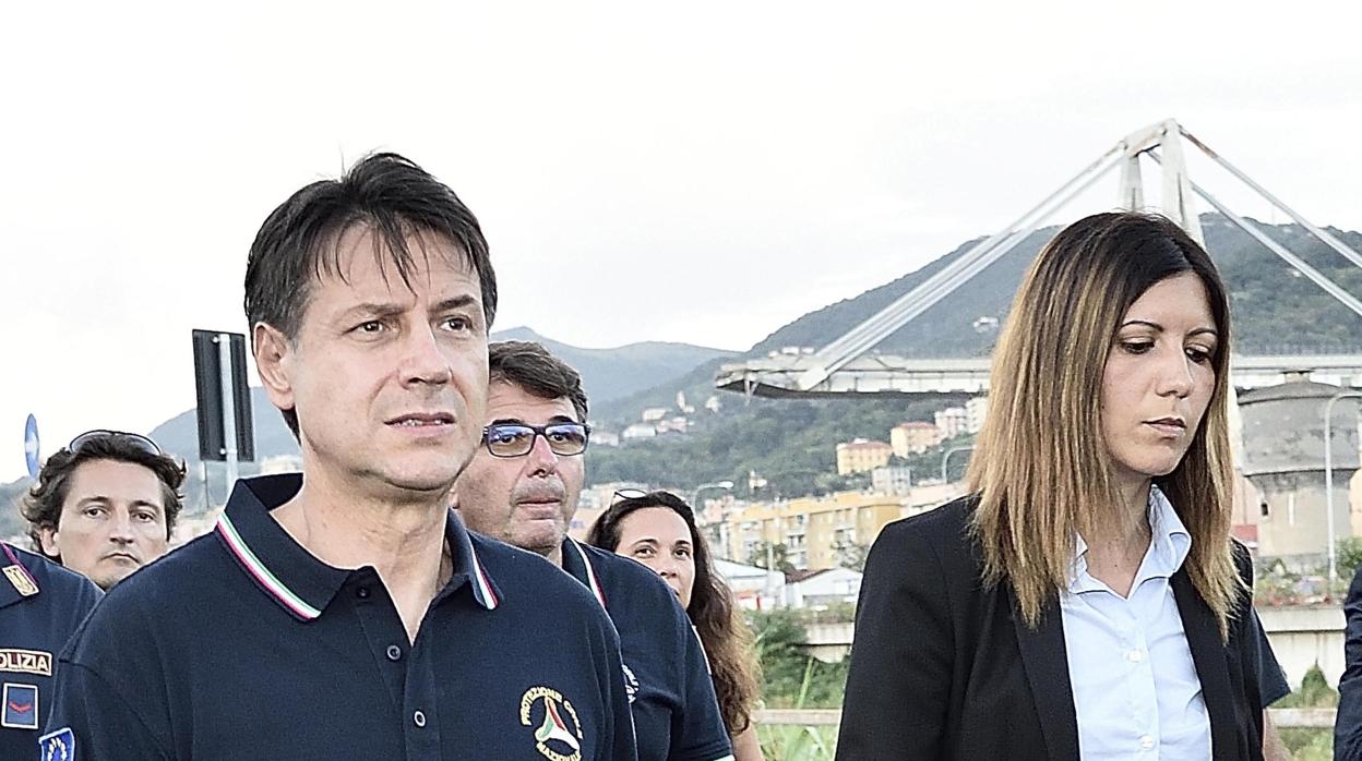 El primer ministro italiano, Giuseppe Conte, en Génova