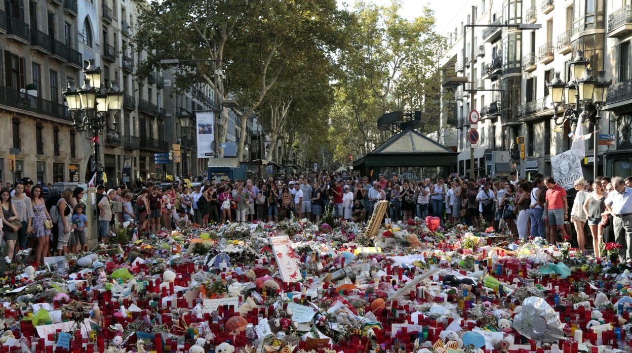 Las Ramblas una semana después del atentado