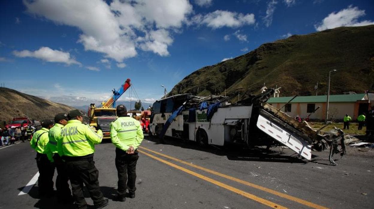 Fotografía del autobús tras el accidente el pasado martes