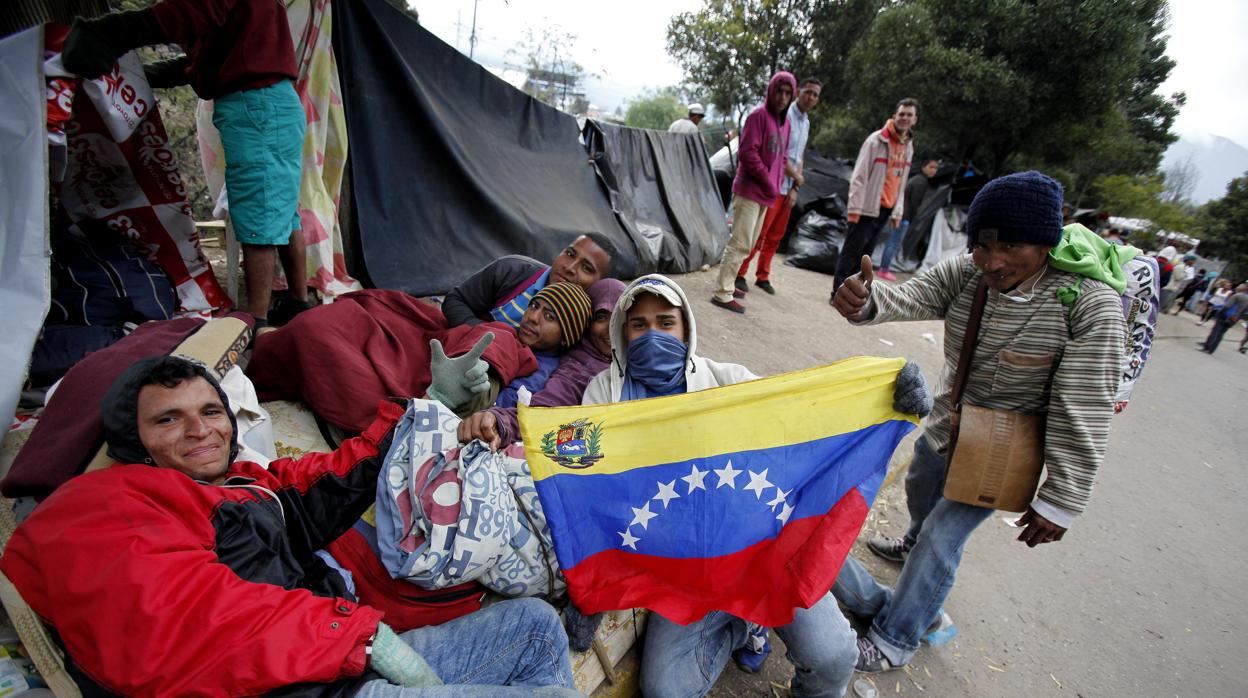 emigrantes venezolanos en la parte norte de Quito (Ecuador)