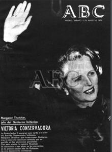 El 5 de mayo de 1979 la portada de ABC recogía la victoria electoral de Margaret Thatcher, la primera mujer en convertirse en primera ministra en una democracia occidental y la que más tiempo ha permanecido en el cargo, once años.