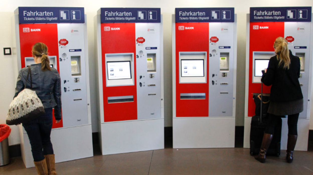 Máquinas expendedoras de billetes de tren en Alemania