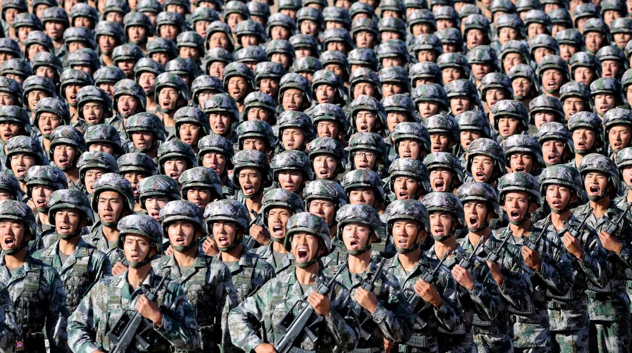Soldados del Ejército de Liberación China, durante un desfile