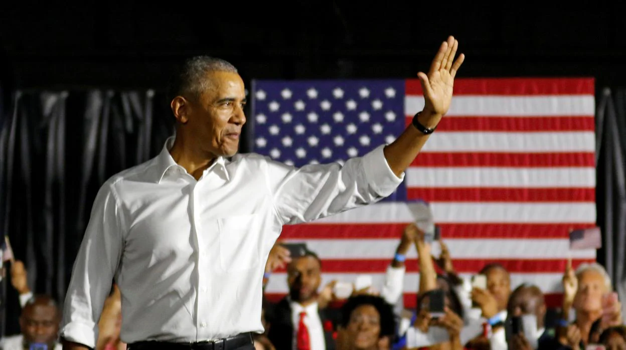 El expresidente Barack Obama, durante un mitin en Miami la semana pasada