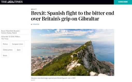 La prensa británica alerta de que España luchará «hasta el final» por Gibraltar