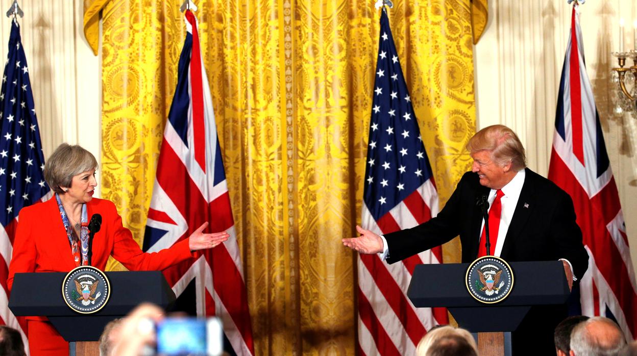 La primer ministra británica, Theresa May, y el presidente de los Estados Unidos, Donald Trump