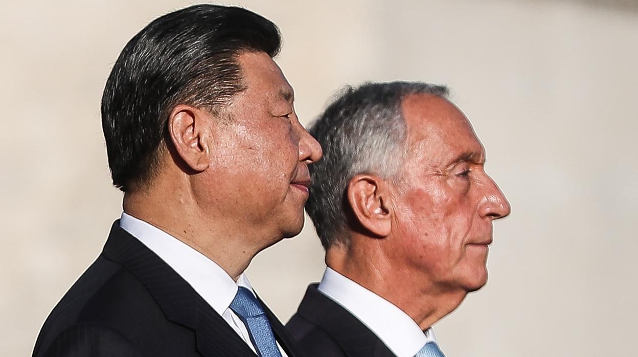 El presidente portugués, Marcelo Rebelo de Sousa, recibe a su homólogo chino, Xi Jinping