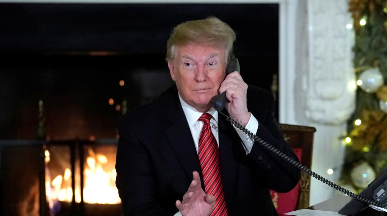 Donald Trump, durante la ronda de llamadas en la Casa Blanca