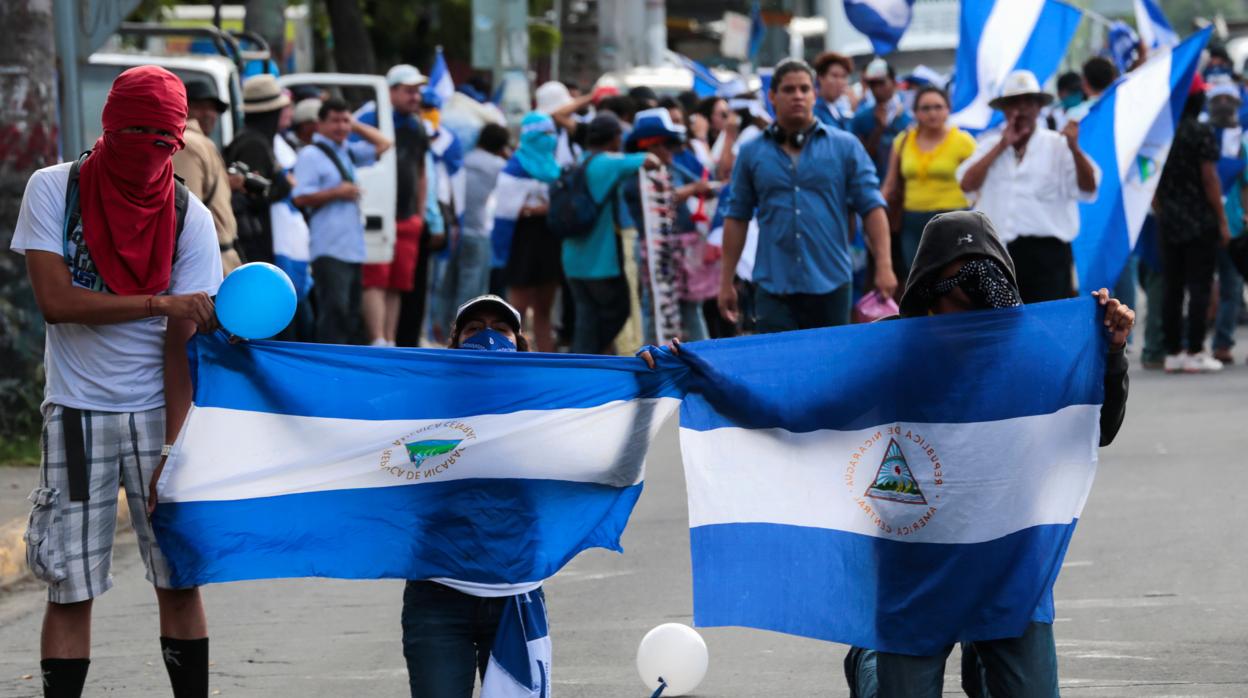 Manifestación contra el régimen de Daniel Ortega en Nicaragua