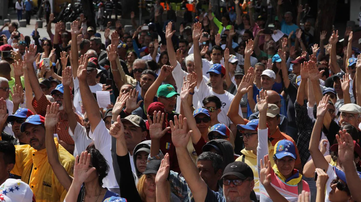 El pueblo de Venezuela muestra su apoyo a Juan Guaidó, imagen del pasado 26 de enero (EFE)