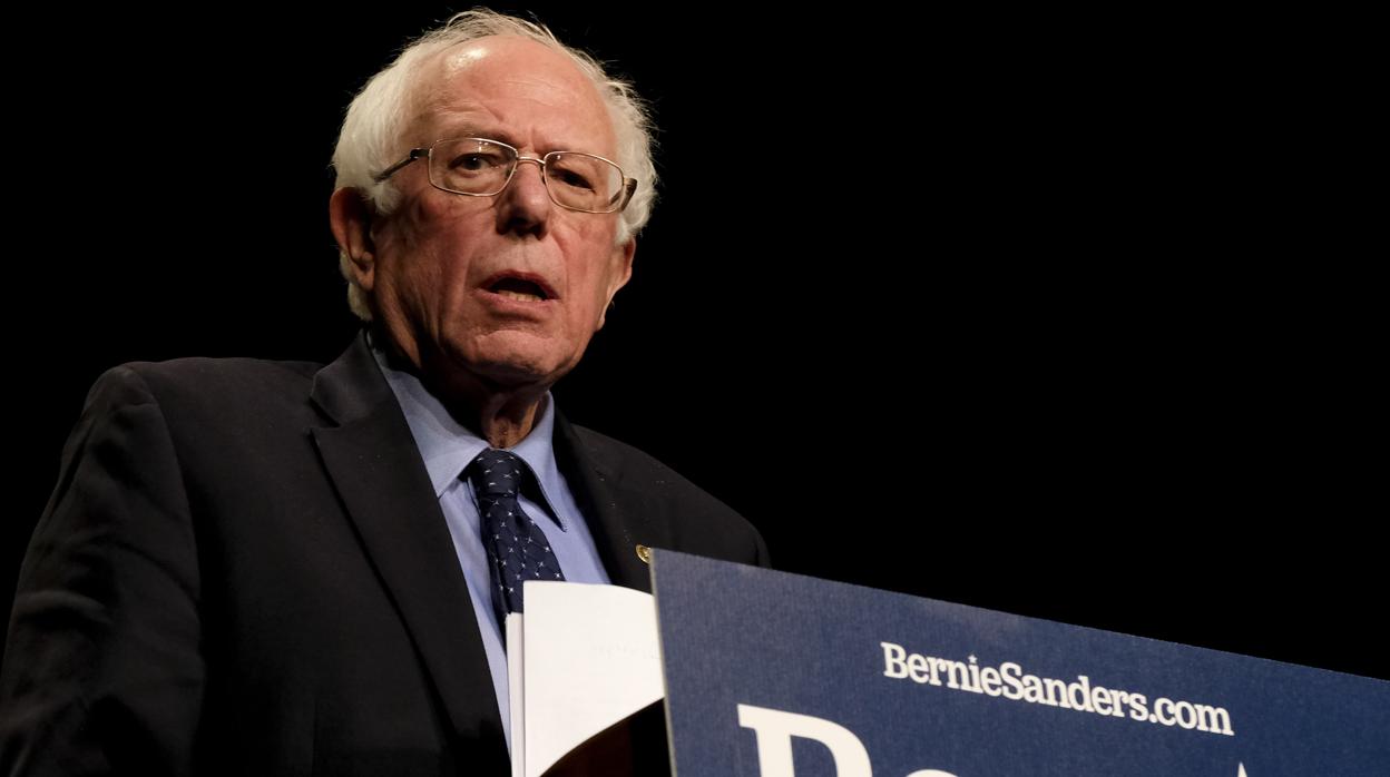 Bernie Sanders, durante un acto preelectoral de las elecciones de 2020