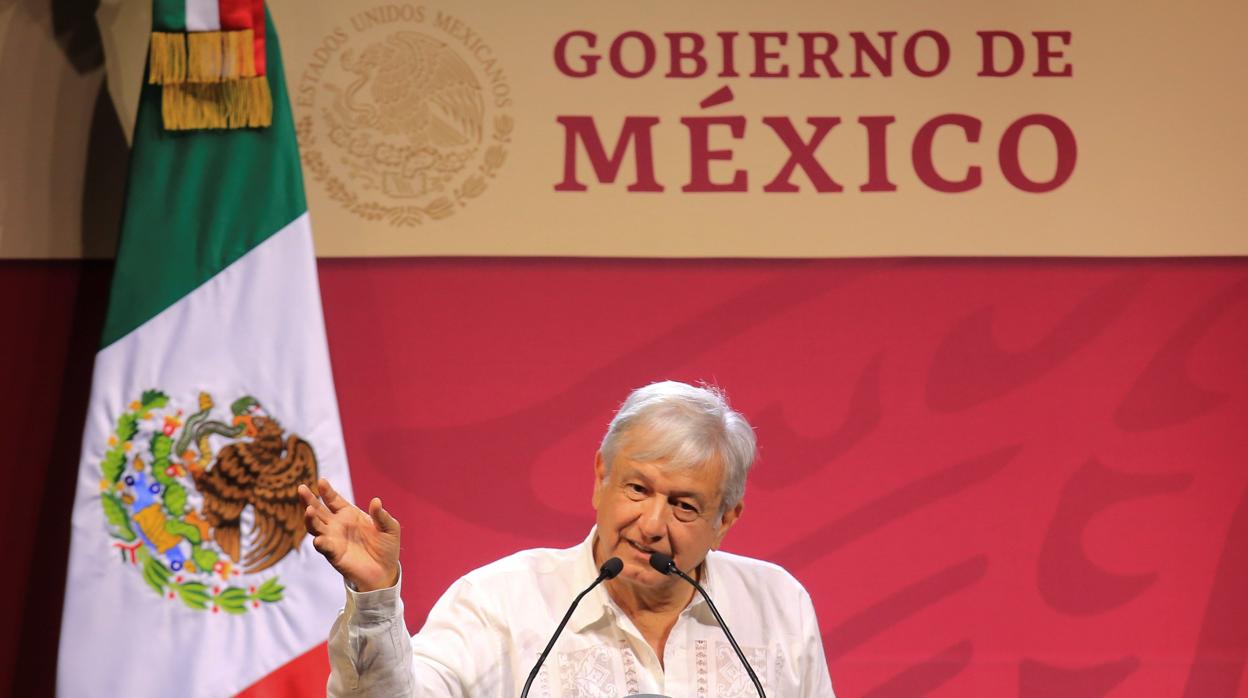 El presidente López Obrador, este domingo durante un acto en Acapulco