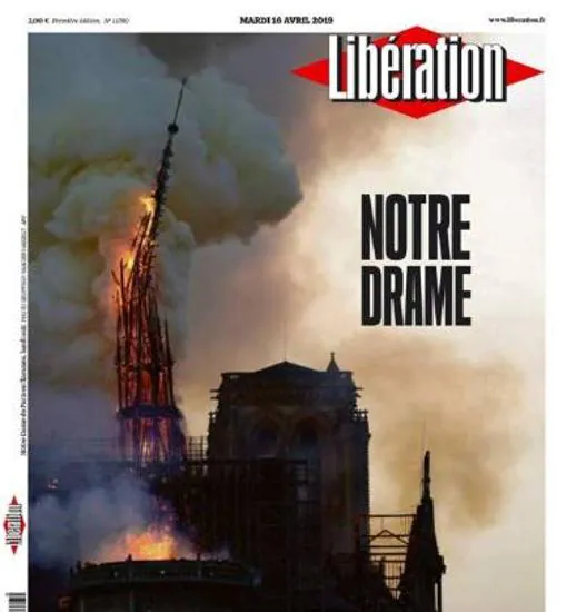 Así recoge la prensa mundial el incendio de Notre Dame