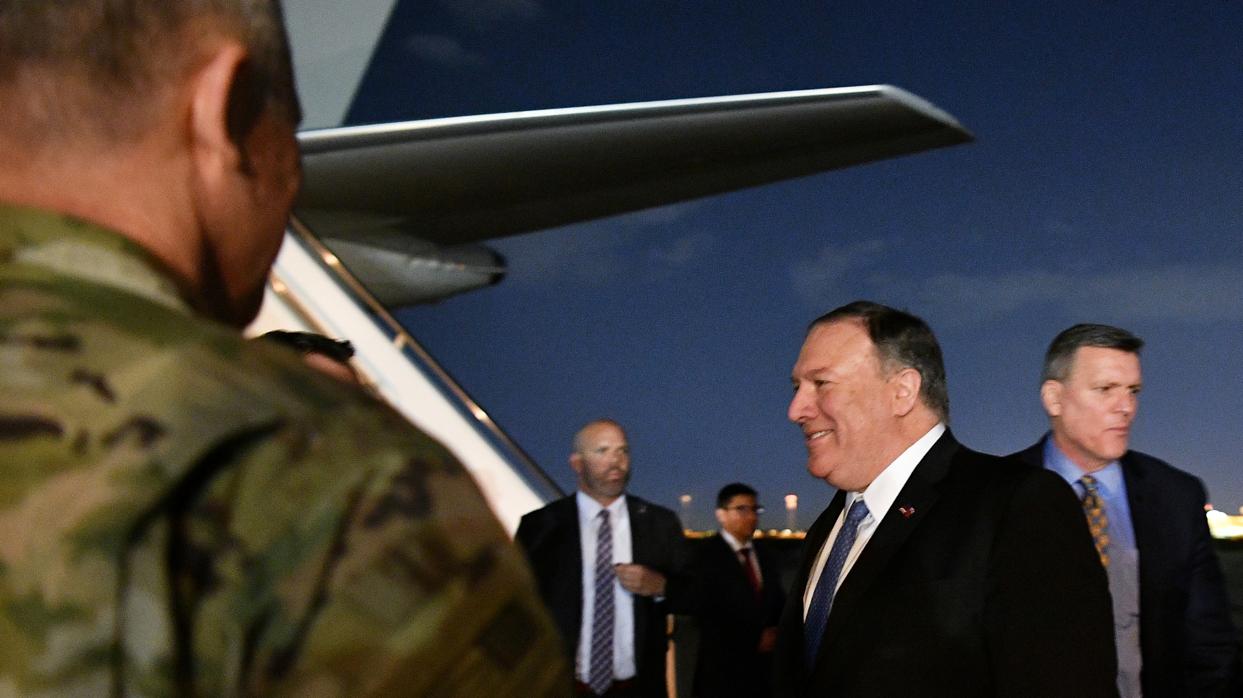 El secretario de Estado de EE.UU., Mike Pompeo, a su llegada a Bagdad este martes