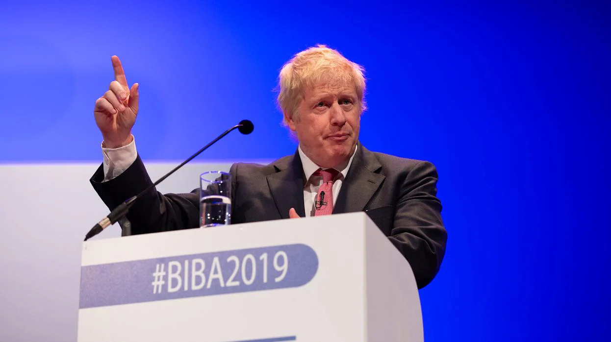 Boris Johnson, este jueves en un encuentro empresarial en Mánchester, donde confirmó su candidatura