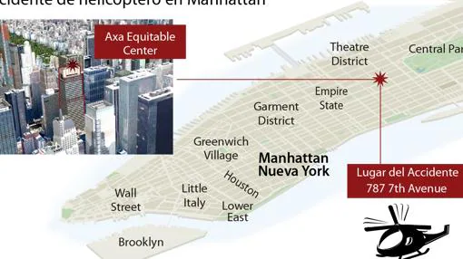 Un helicóptero se estrella en un rascacielos de Manhattan y causa al menos un muerto