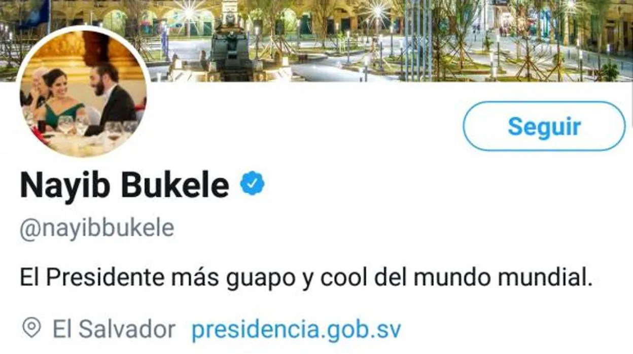Perfíl Twitter del presidente de El Salvador