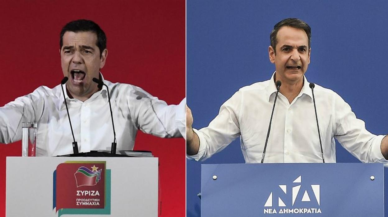 Alexis Tsipras y Kyriakos Mitsotakis, candidatos a las elecciones generales