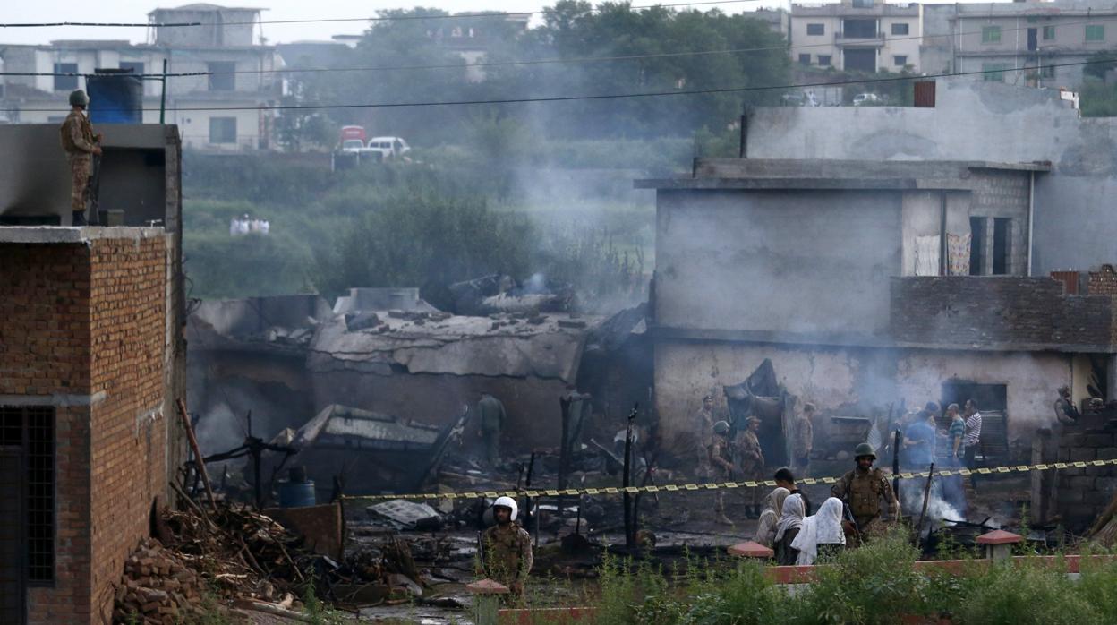 Zona residencial en la que ha caído la avioneta