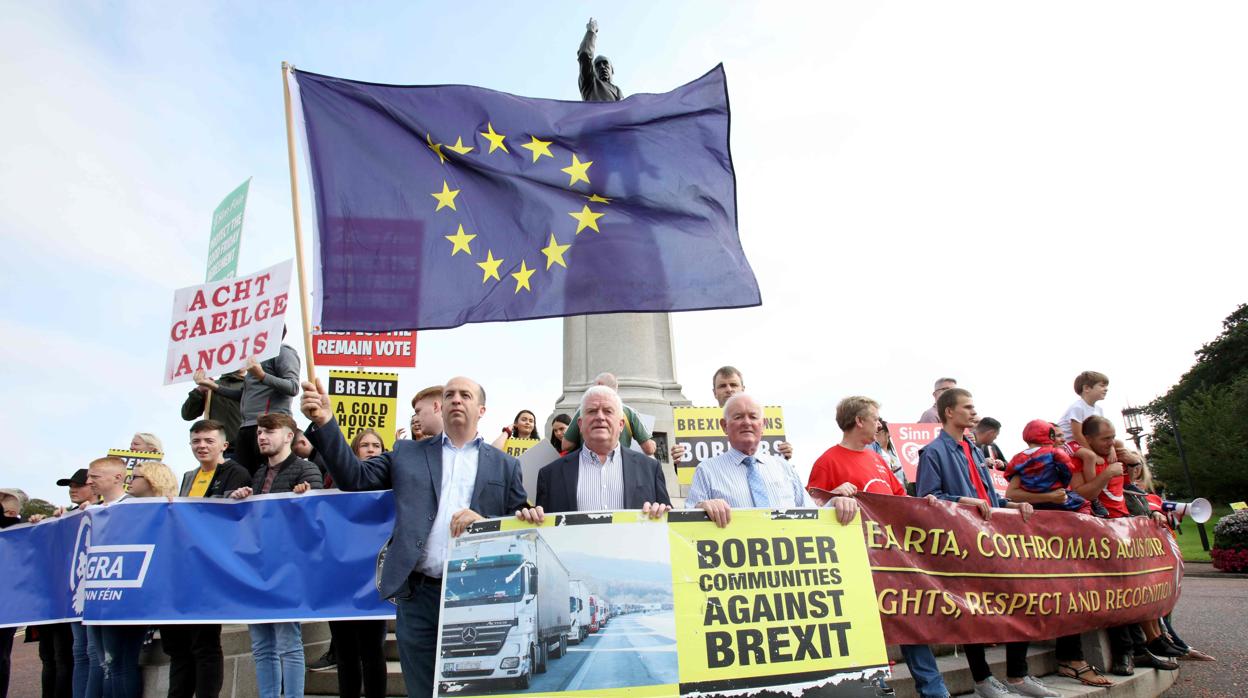 Protestas en Irlanda del Norte por la visita del Priemr minitro británico, Boris Johnson