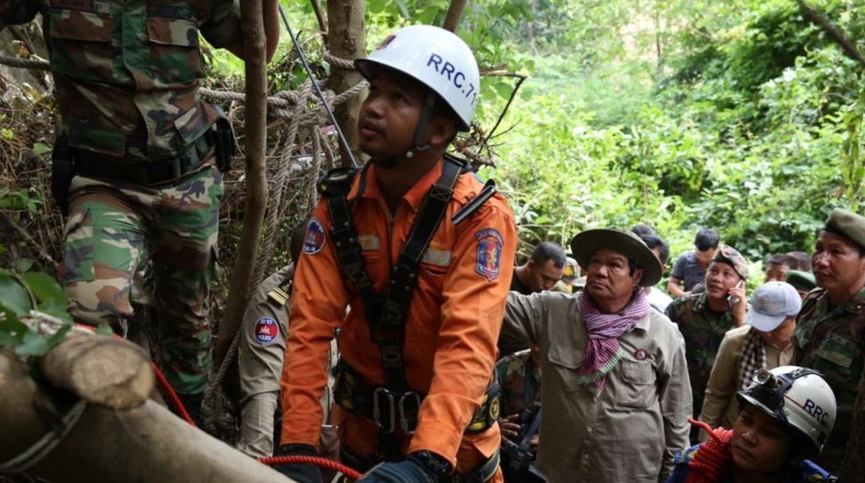 Imagen del rescate en el que participaron más de 200 personas