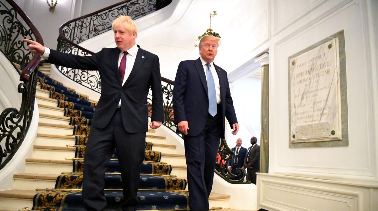 Boris Johnson y Donald Trump, este domingo en el G-7