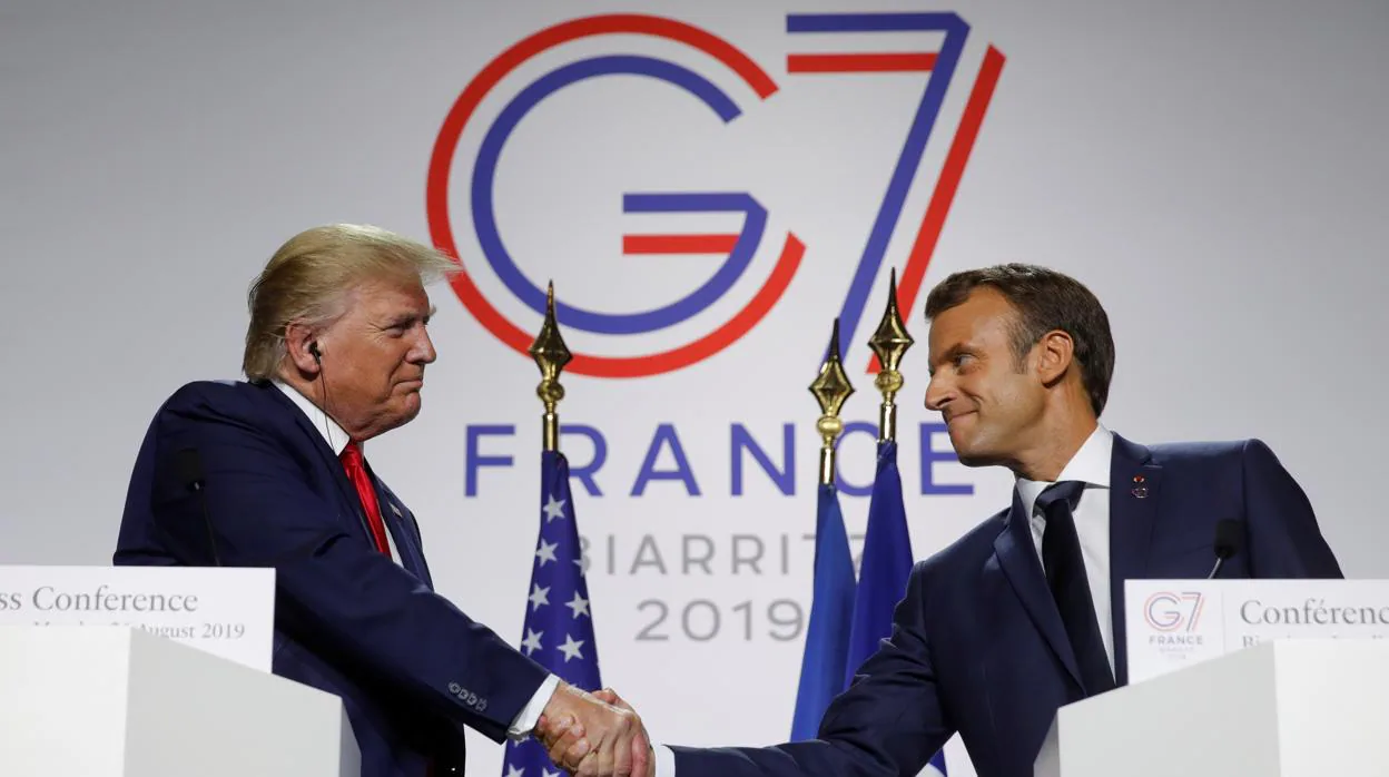 El presidente Donald Trump y Macron, durante la rueda de prensa conjunta