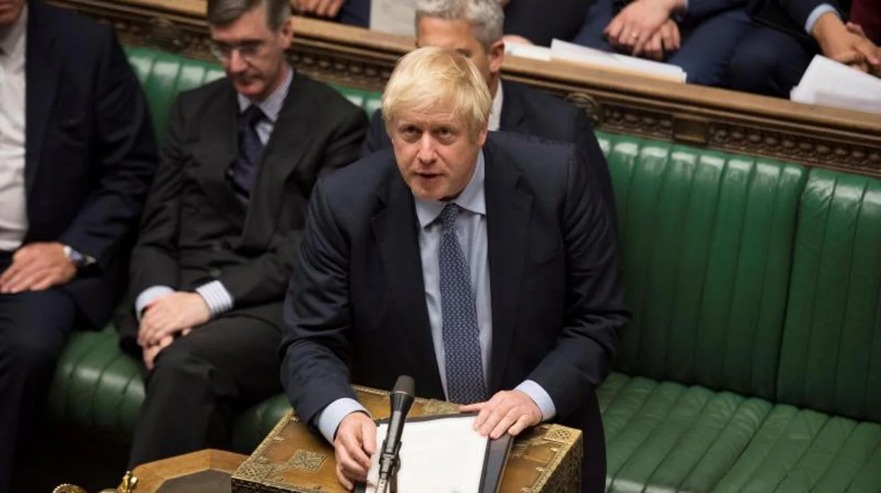 El primer ministro británico, Boris Johnson, durante un debate en la Cámara de los Comunes en Londres