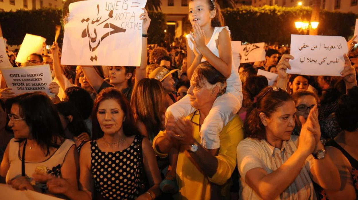 Foto de archivo: protestas de mujeres en Marrruecos
